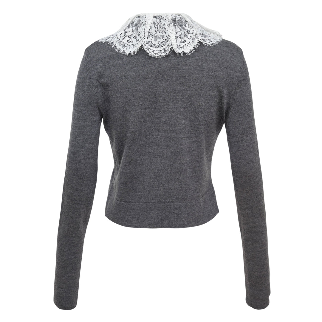 Lace Collar Knit Cardigan