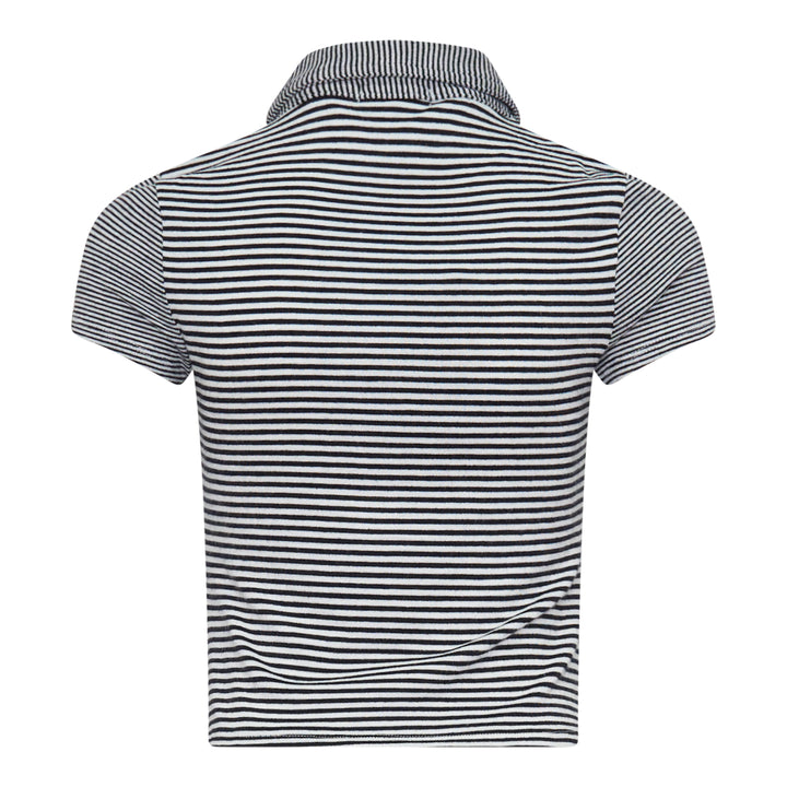 Knit Button Stripe Polo