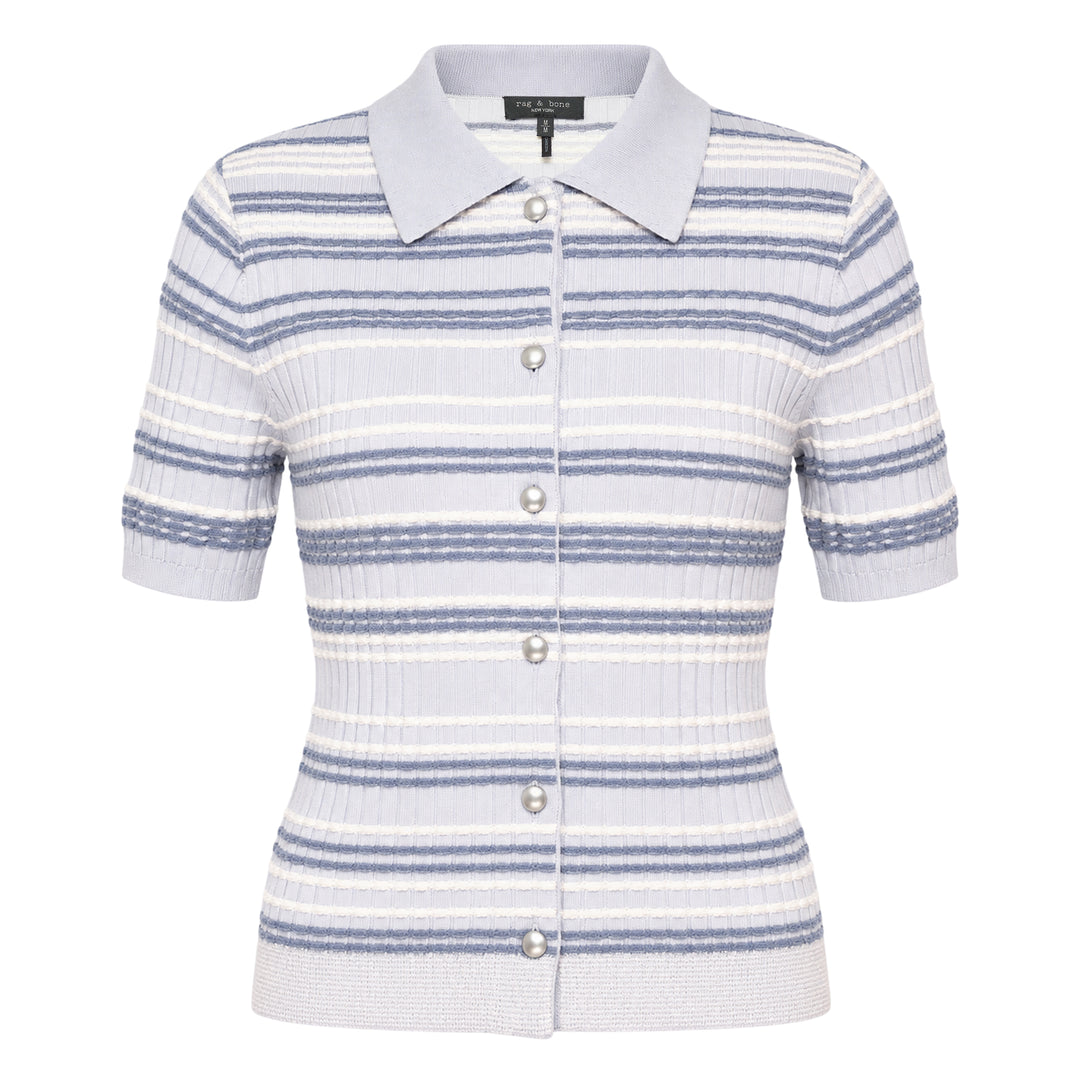 Karina Stripe Short Sleeve Cardigan