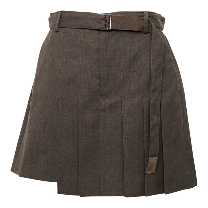 Belted Pleated Suiting Shorts