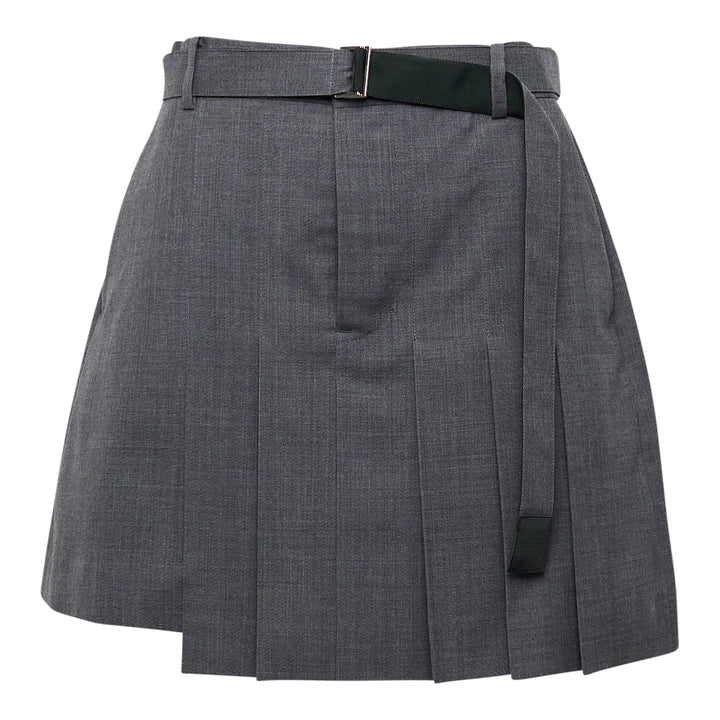 Belted Pleated Suiting Shorts