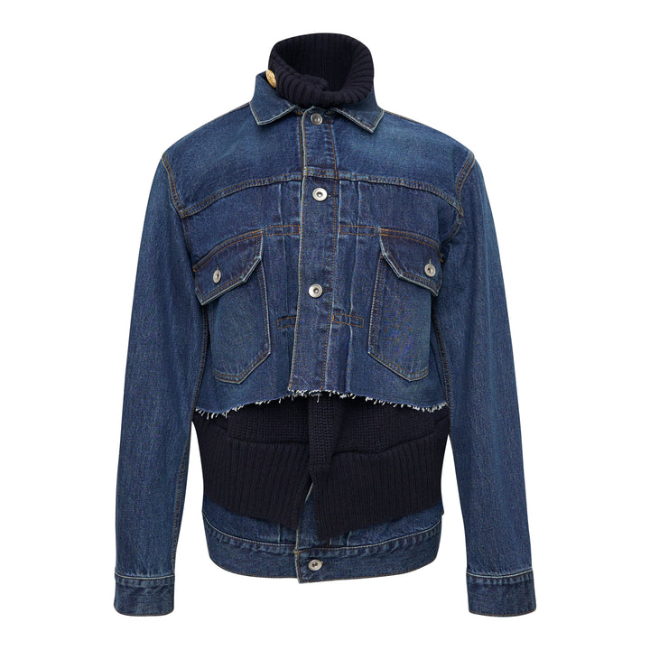 Denim x Wool Knit Jacket