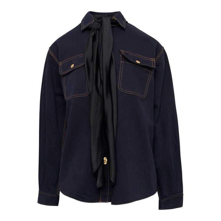 Denim Shirt with Scarf