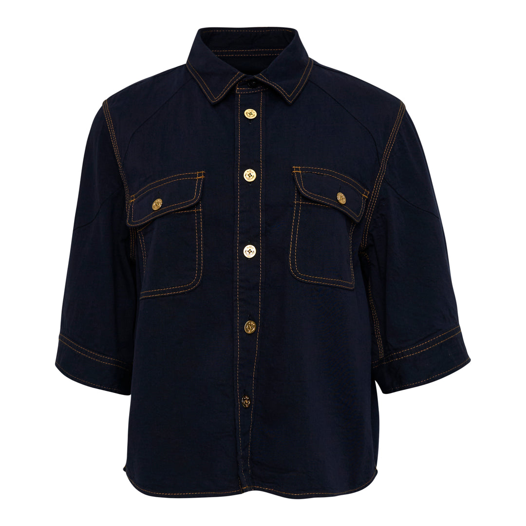 Cropped Denim Shirt