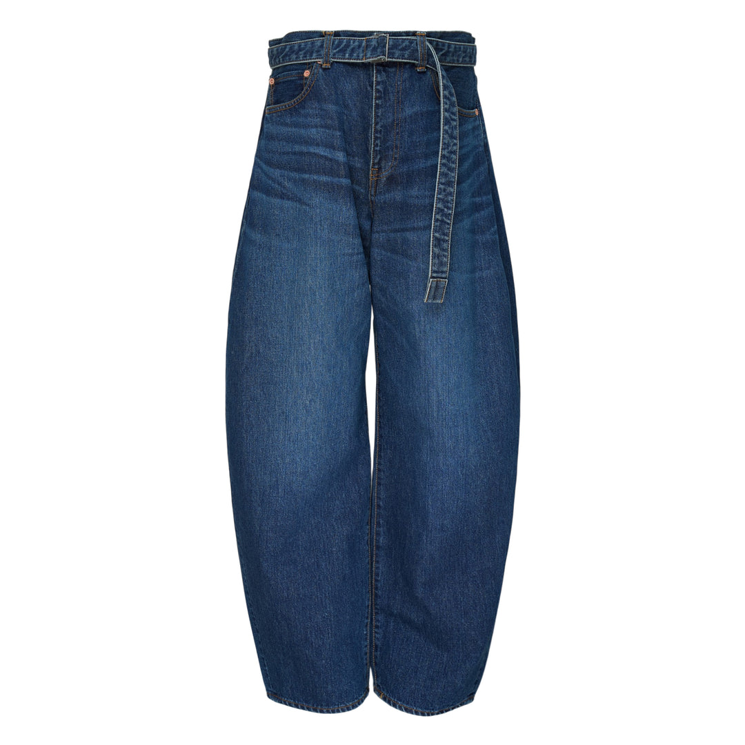 Belted Barrel Leg Jeans