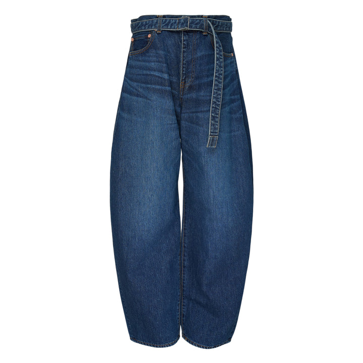 Belted Barrel Leg Jeans