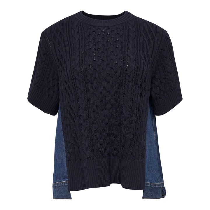 Denim x Cotton Knit Pullover