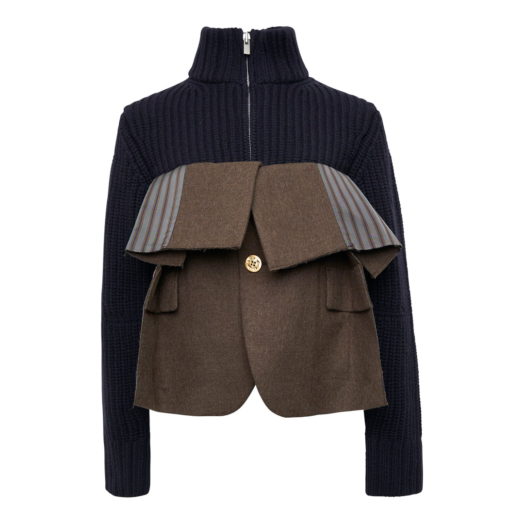 Wool Melton Knit Blouson