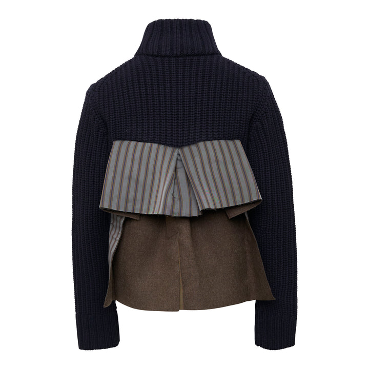 Wool Melton Knit Blouson