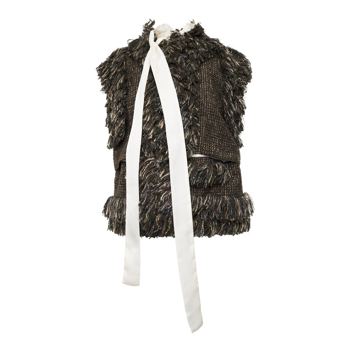 Fringe Tweed Gilet