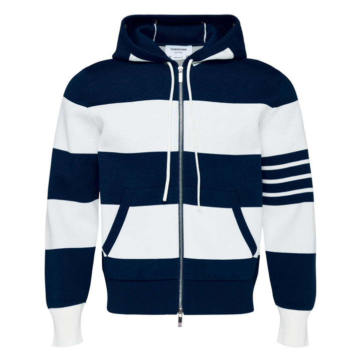 Rugby Stripe Zip Hoodie
