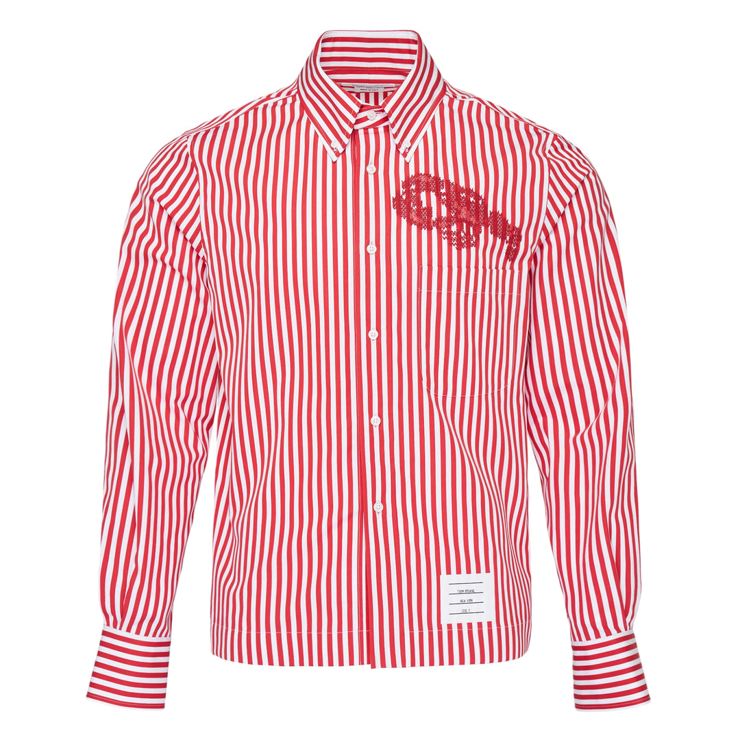 Straight Fit Long Sleeve Striped Shirt