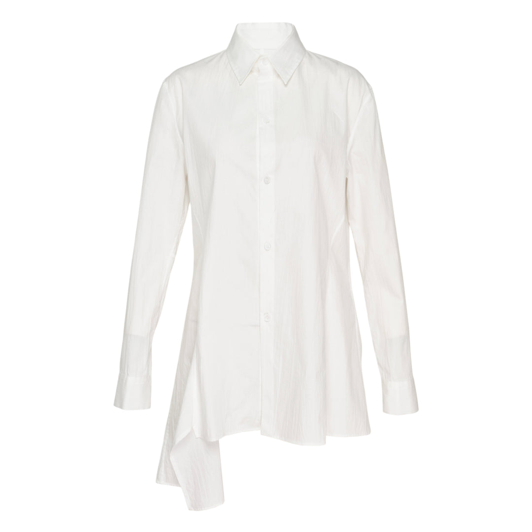 Paneled Asymmetric Long Shirt