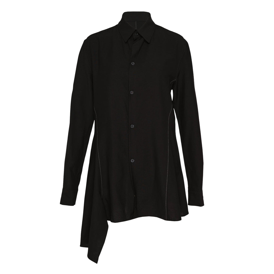 Paneled Asymmetric Long Shirt