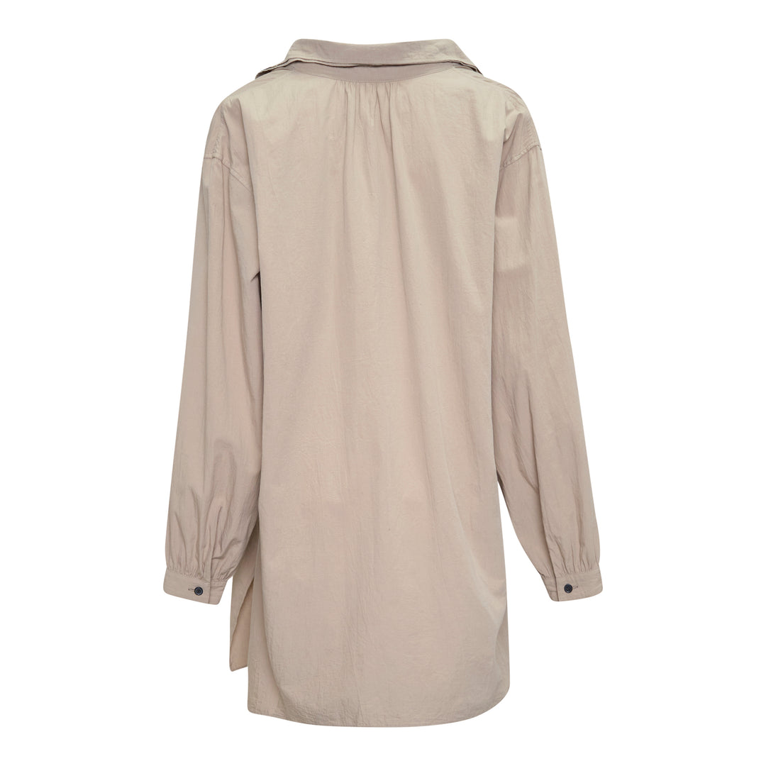 Gather Collar Hooded Coat