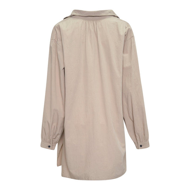 Gather Collar Hooded Coat