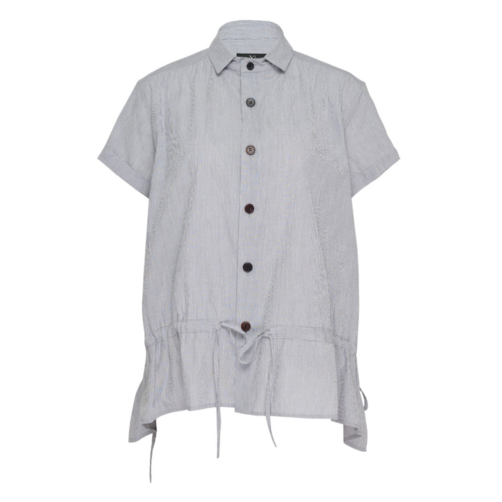 Front Gather Drawstring Blouse