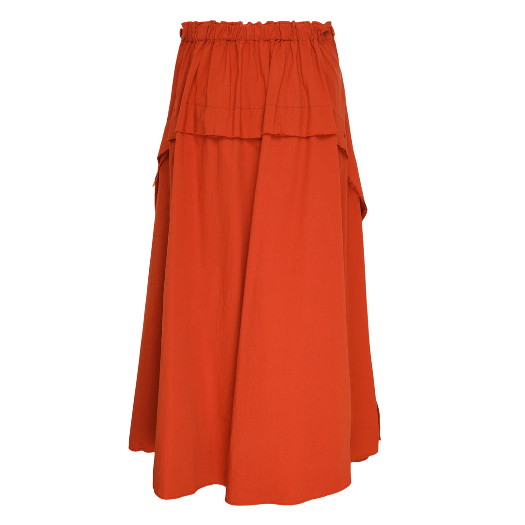 Panel Flare Midi Skirt