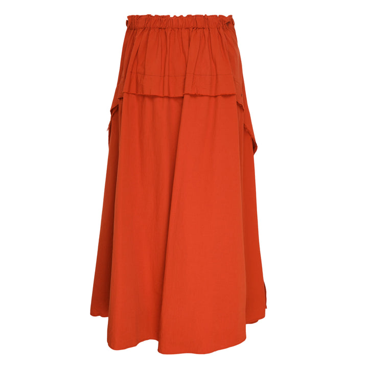 Panel Flare Midi Skirt