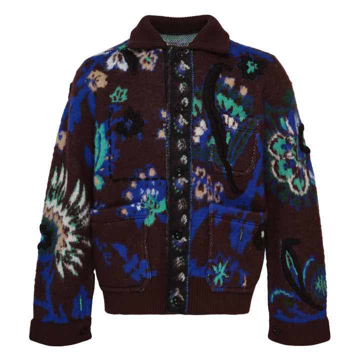 Floral Jacquard Knit Blouson