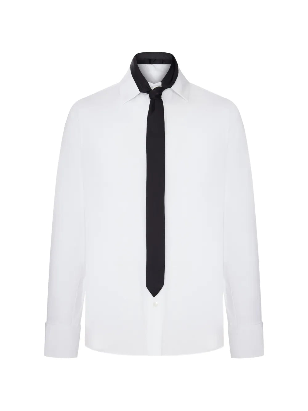 Poplin Shirt with Satin Tie