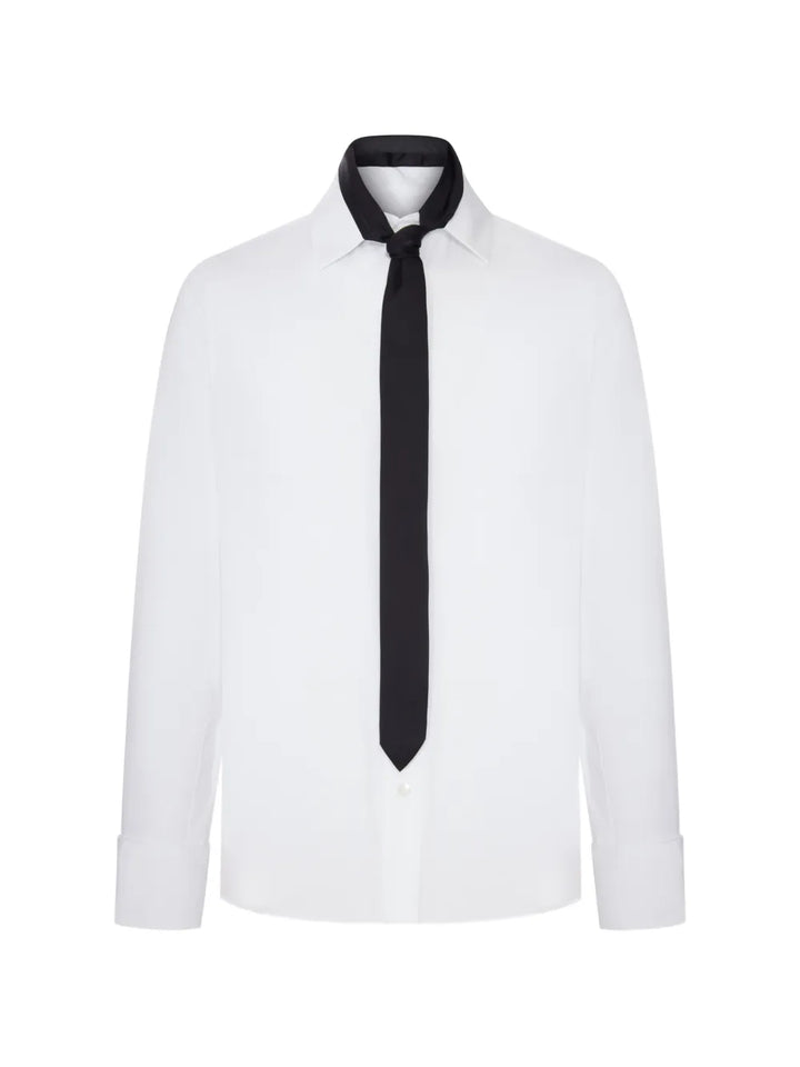 Poplin Shirt with Satin Tie