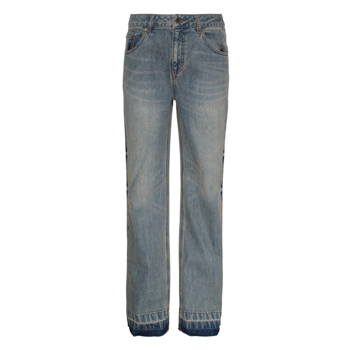 Faded Wash Hem Jeans