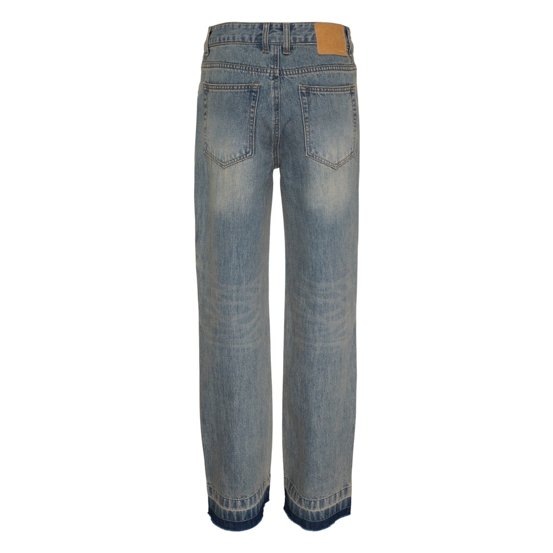 Faded Wash Hem Jeans