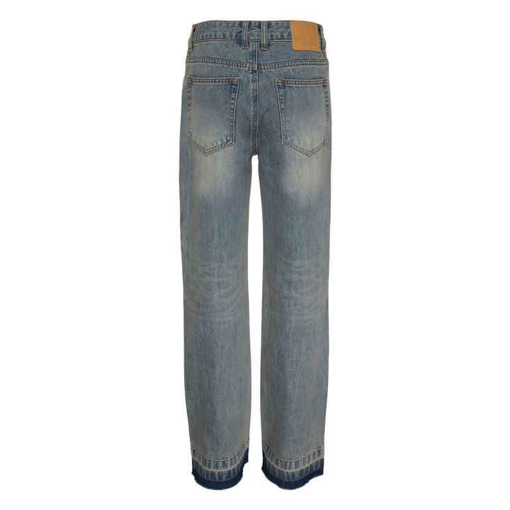 Faded Wash Hem Jeans