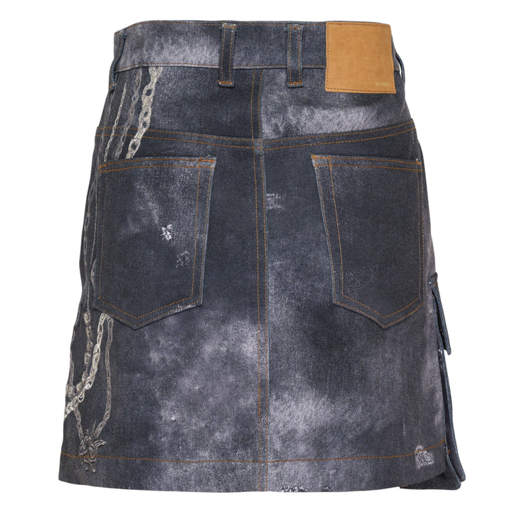 Trompe L'Oeil Denim Mini Skirt