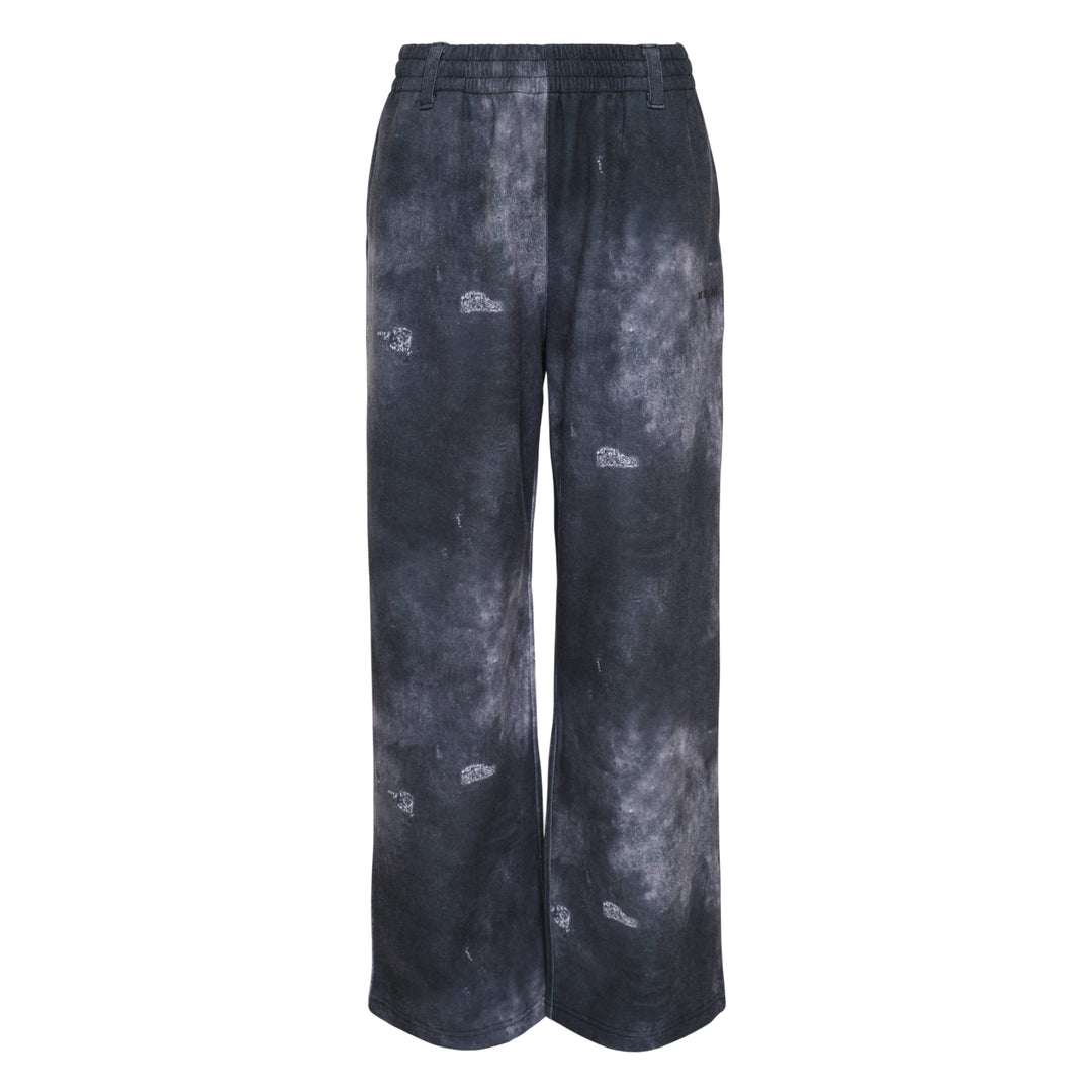 Black Trompe L'Oeil Denim Print Sweatpants