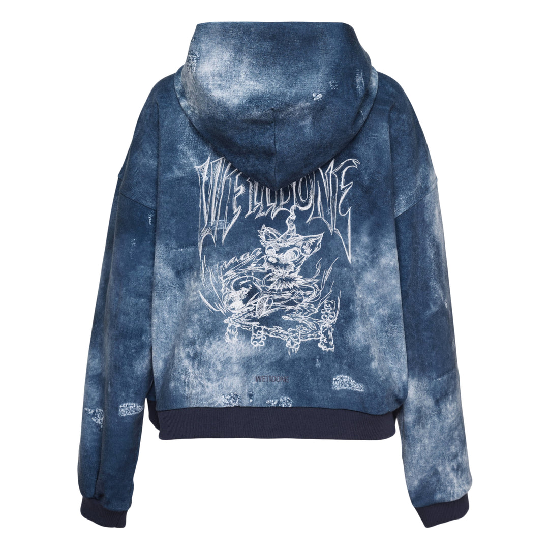 Trompe L'Oeil Denim Print Hoodie