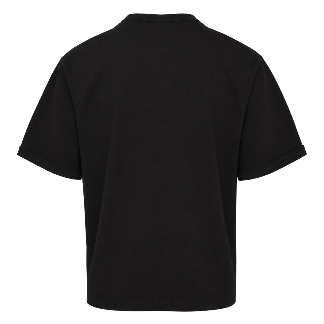 Black Logo Pin-Tucked Tee