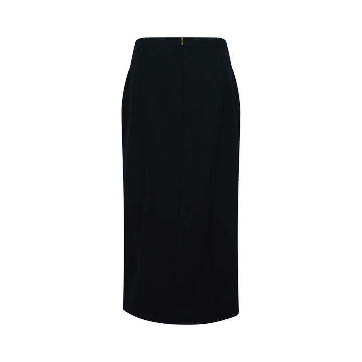 High Waisted Button Front Skirt
