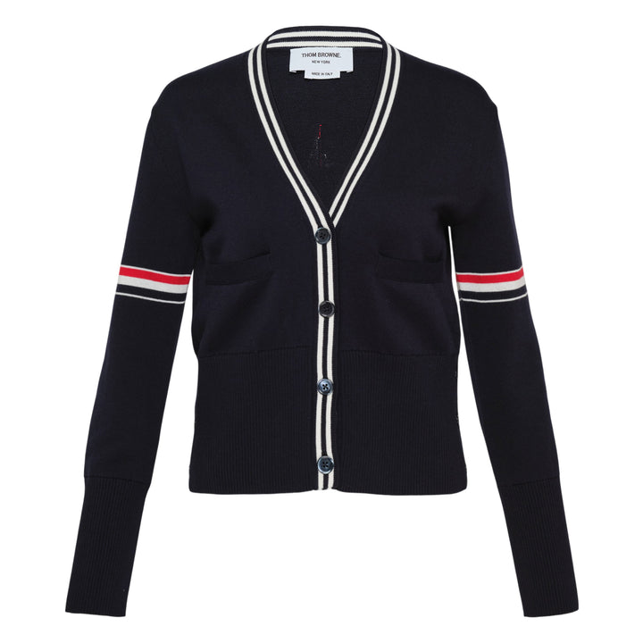 Sailboat Jacquard V-Neck Cardigan