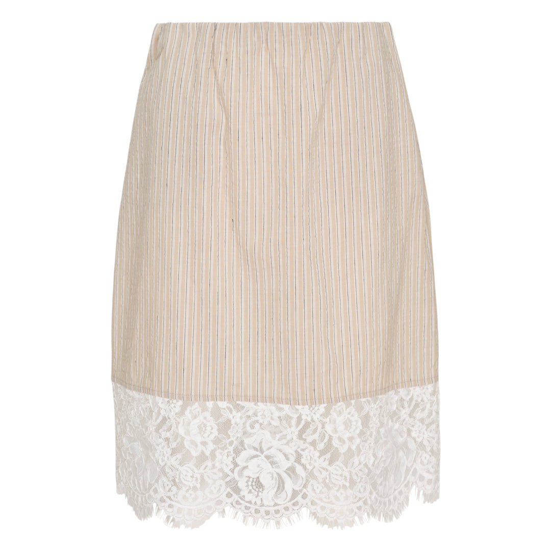 Striped Lace Hem Skirt