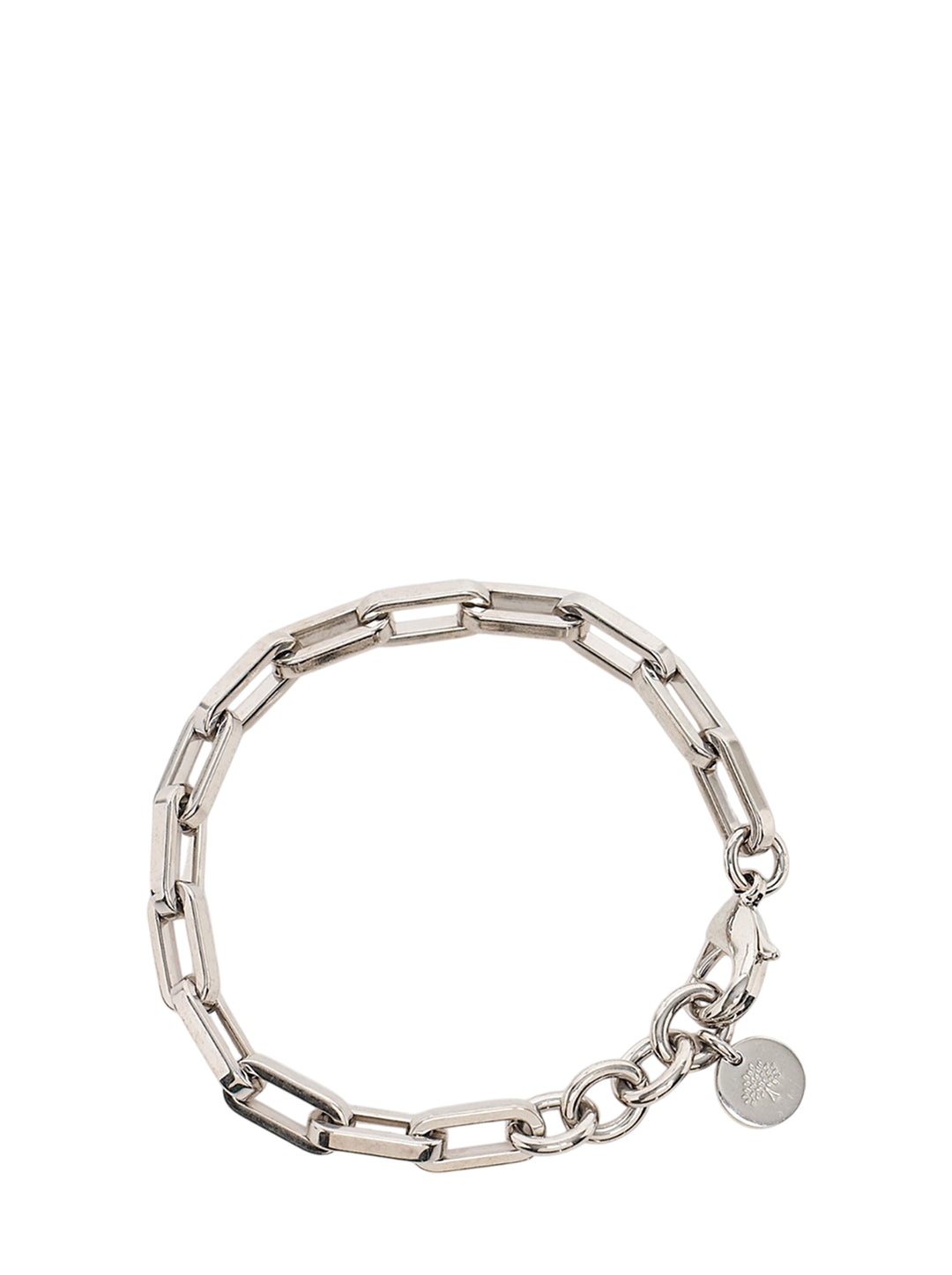 Mulberry Softie silver-tone chain bracelet with elongated links, lobster clasp and engraved tree logo charm