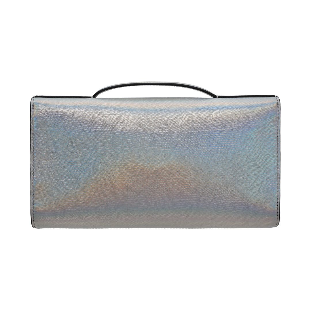 Lily Metallic Lizard Clutch