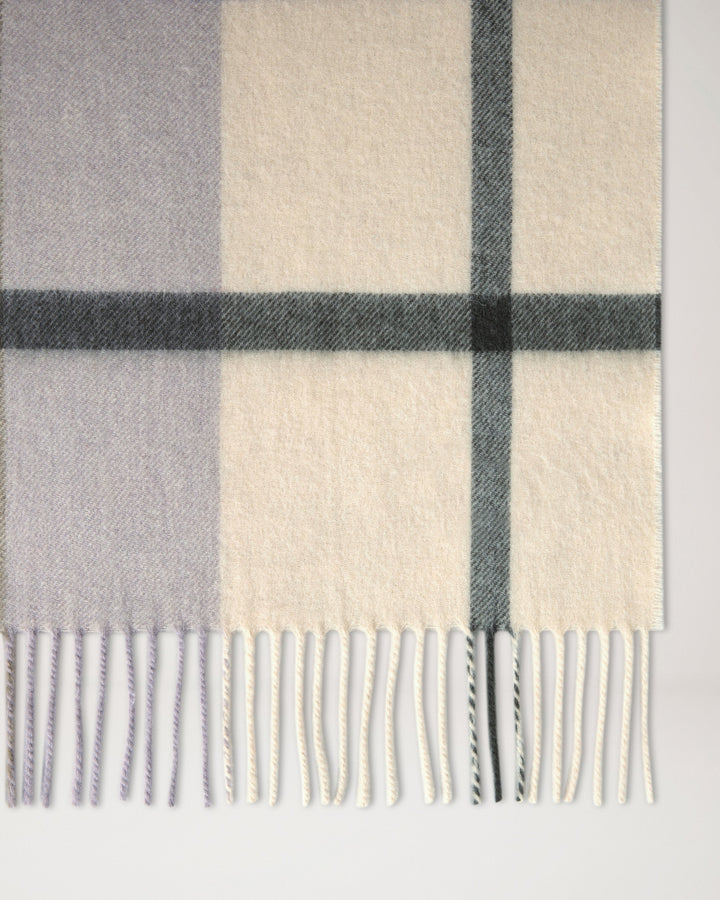 Mulberry Small Check Merino Wool Scarf - view 4
