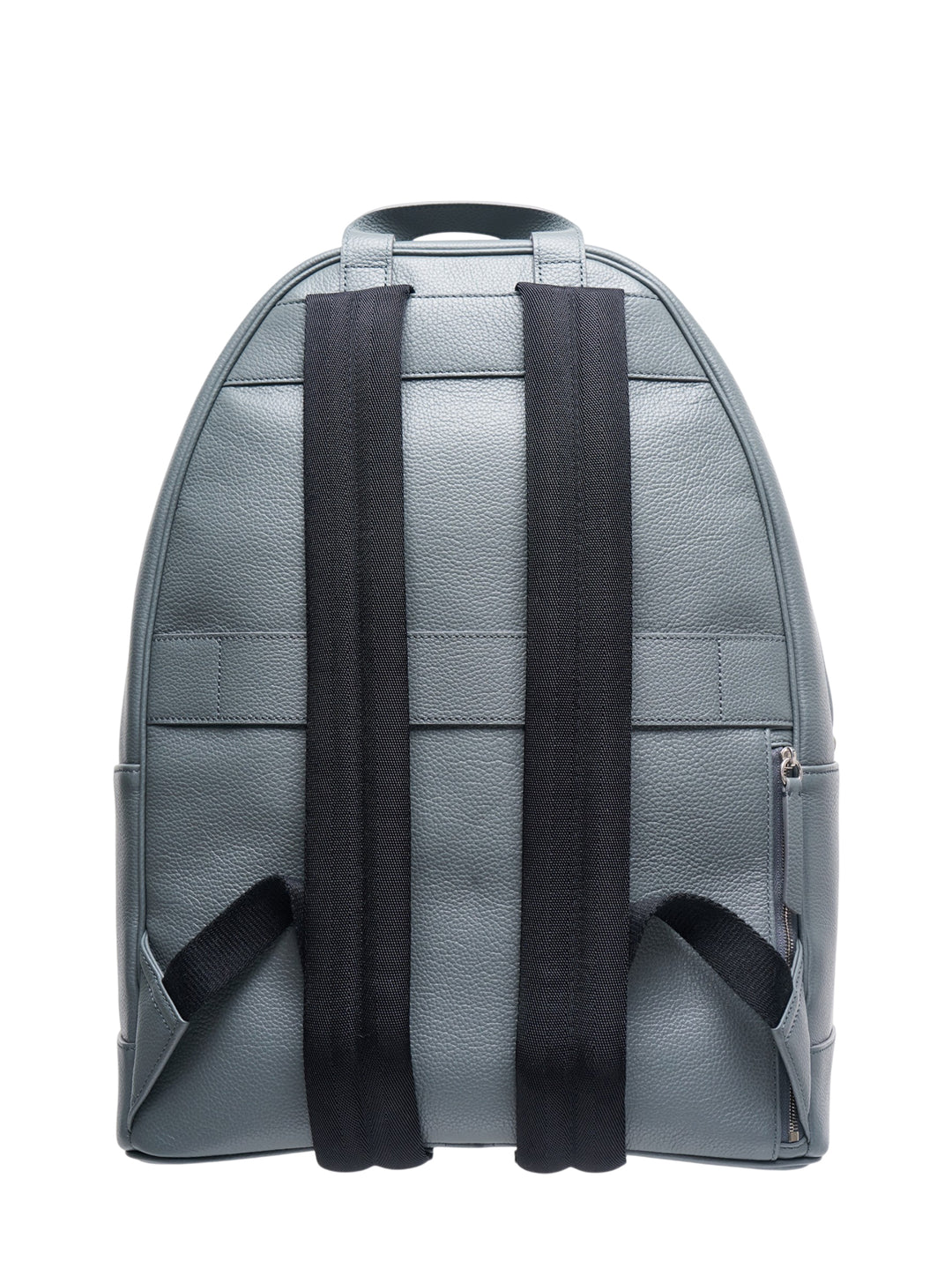 Mulberry Heritage Casual Backpack in slate blue pebbled leather with silver hardware and signature tree charm zip pull, front view - view 2