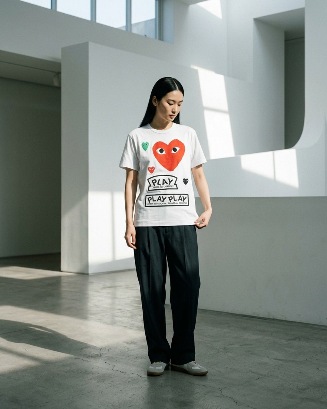 Multi Heart Graphic Tee | Comme des Garçons PLAY | Club21 - lifestyle
