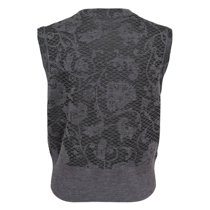 Knit Floral Lace Vest