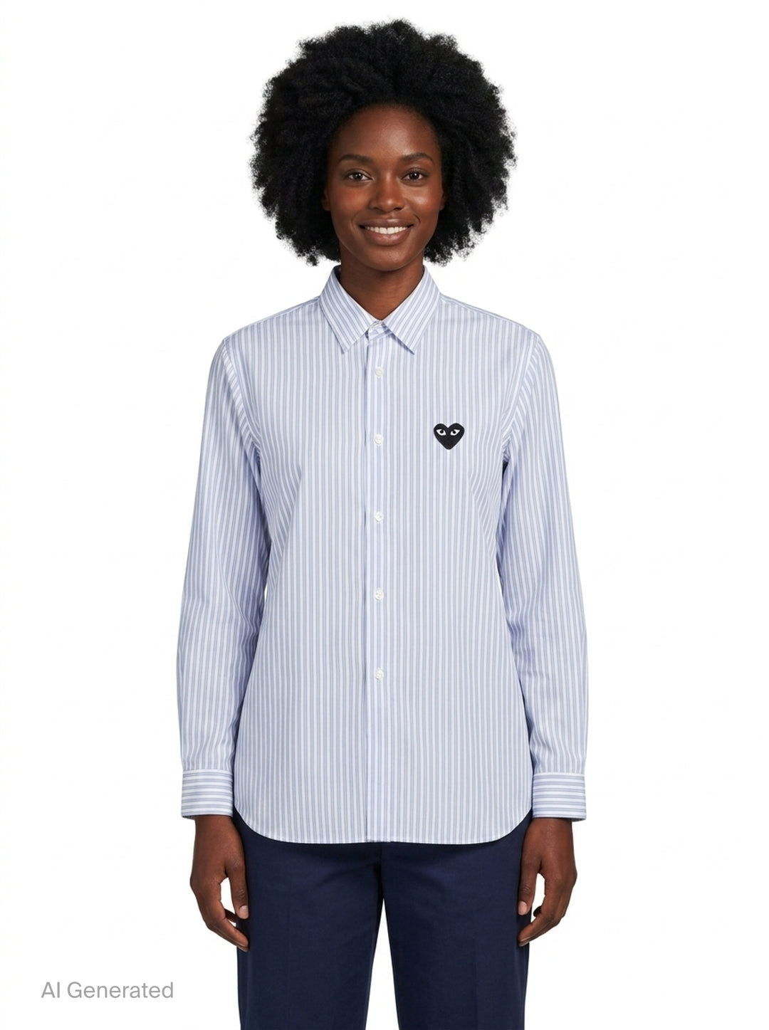 Black Emblem Long Sleeve Shirt | Comme des Garçons PLAY | Club21 - front