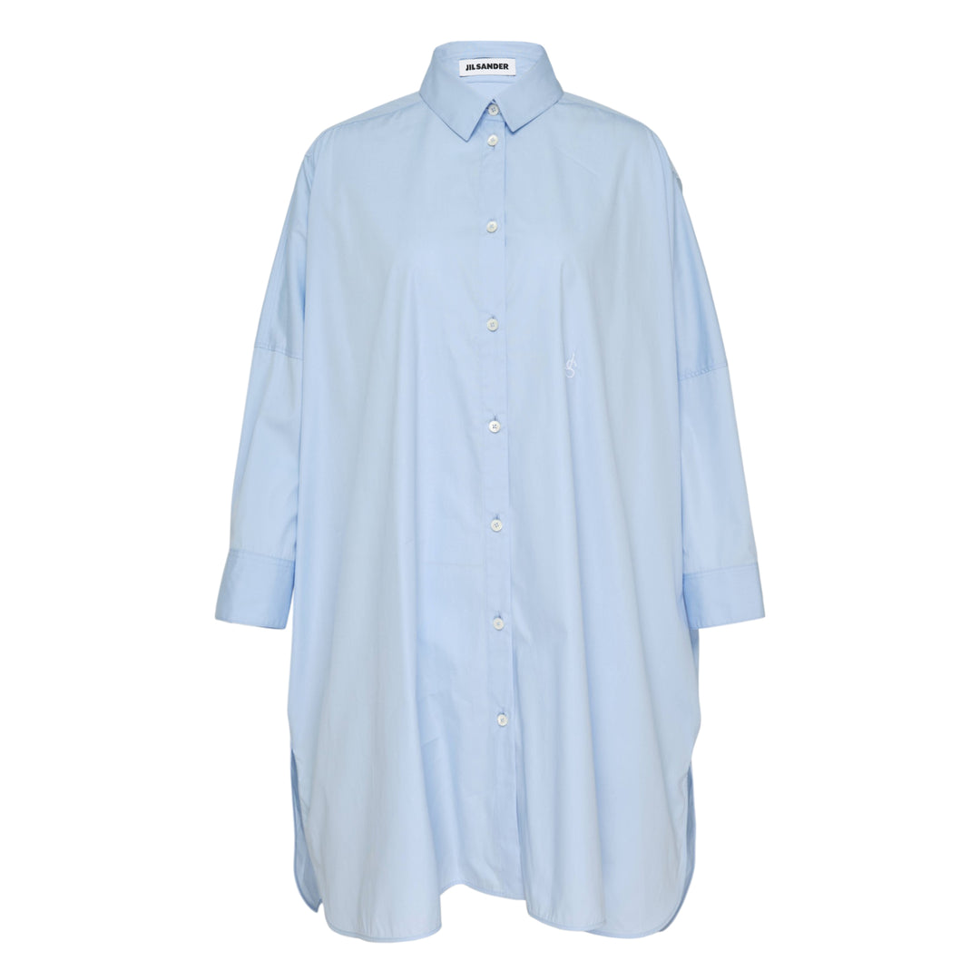 Embroidered Light Cotton Shirt Dress