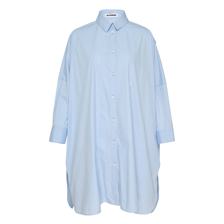 Embroidered Light Cotton Shirt Dress