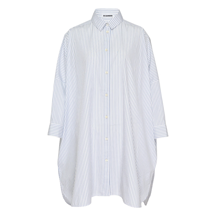 Embroidered Light Cotton Shirt Dress