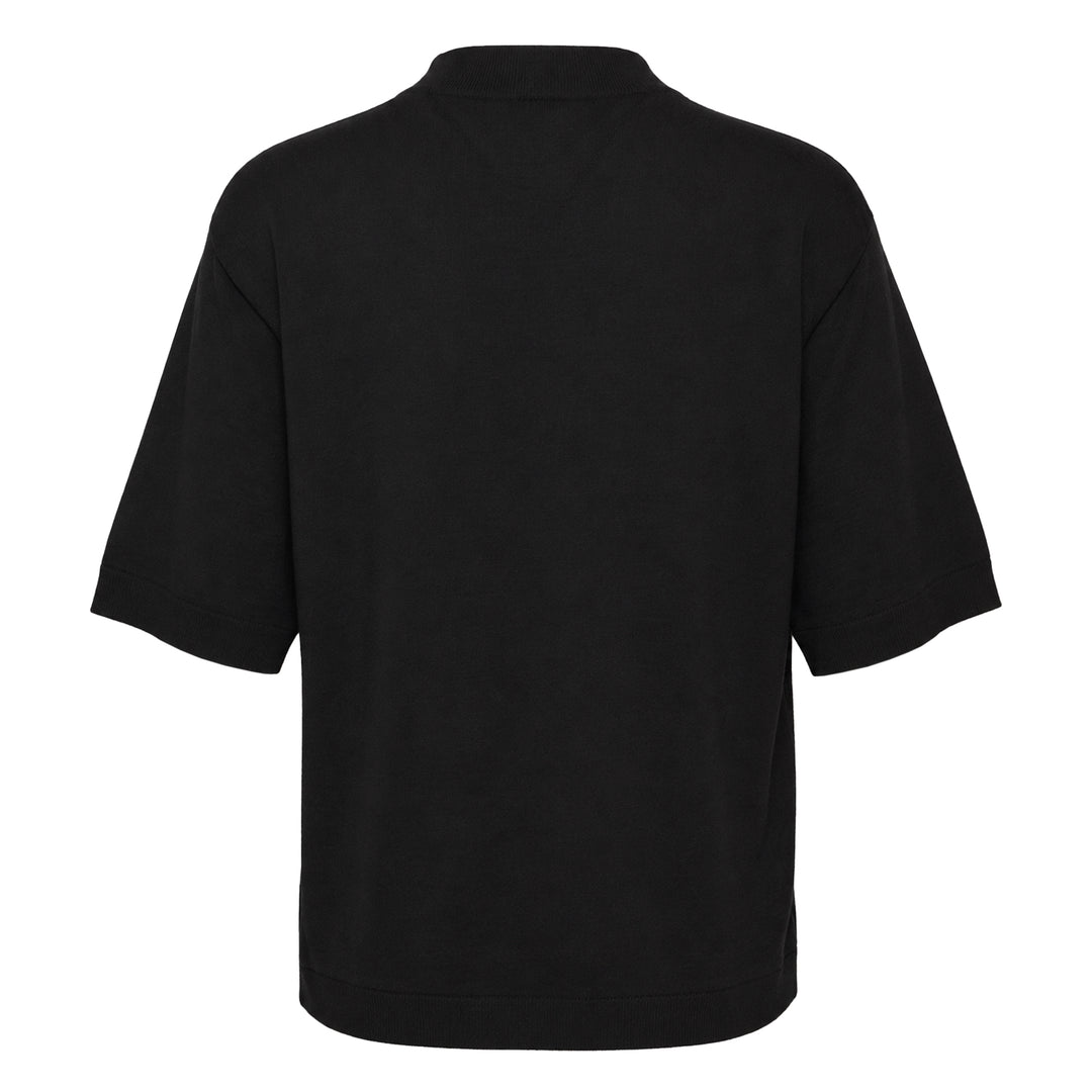 Bateau Neck Short Sleeve Knit Top