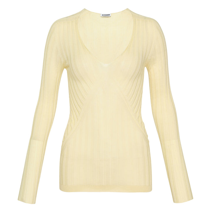 Deep V-Neck Long Sleeve Jumper