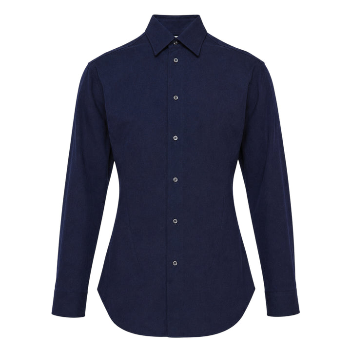 Boiled Wool Gabardine Long Sleeve Shirt