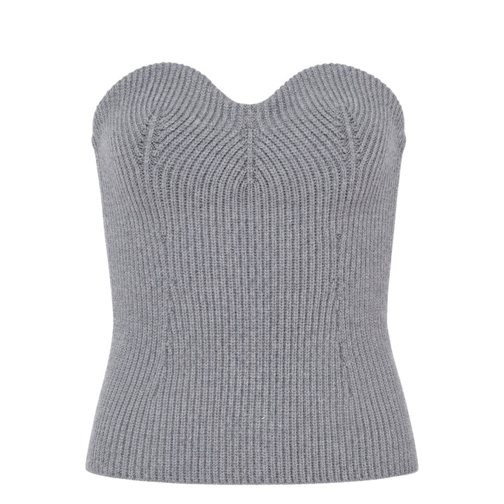 Strapless Knitted Wool Top